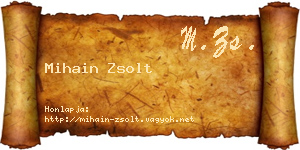 Mihain Zsolt névjegykártya